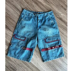 Vintage Marithe Francois Girbaud Mens Denim Cargo Shorts Blue Y2K Baggy 36